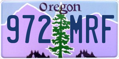 OR license plate 972MRF