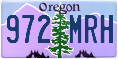 OR license plate 972MRH