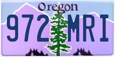 OR license plate 972MRI