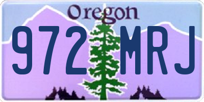 OR license plate 972MRJ