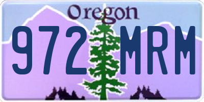 OR license plate 972MRM