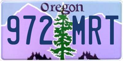 OR license plate 972MRT