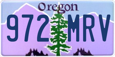 OR license plate 972MRV