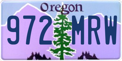 OR license plate 972MRW