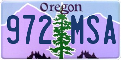 OR license plate 972MSA