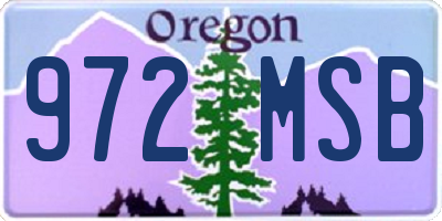 OR license plate 972MSB