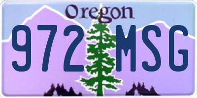 OR license plate 972MSG