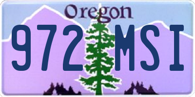 OR license plate 972MSI