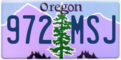 OR license plate 972MSJ