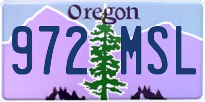 OR license plate 972MSL