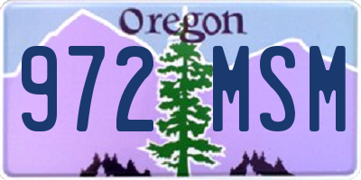 OR license plate 972MSM
