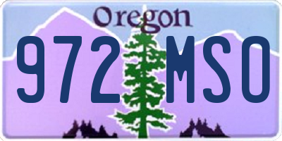 OR license plate 972MSO