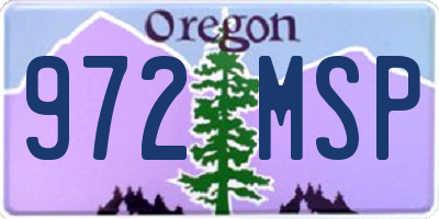 OR license plate 972MSP