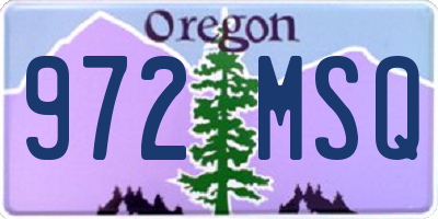 OR license plate 972MSQ