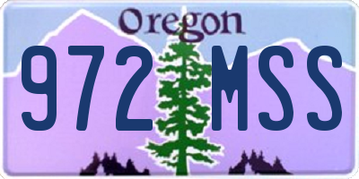 OR license plate 972MSS
