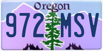OR license plate 972MSV