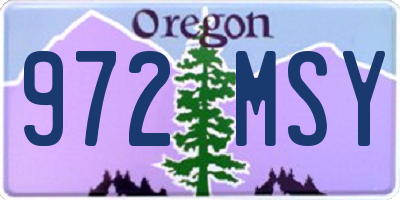 OR license plate 972MSY