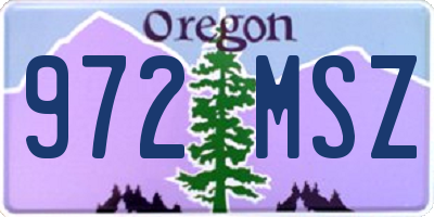 OR license plate 972MSZ
