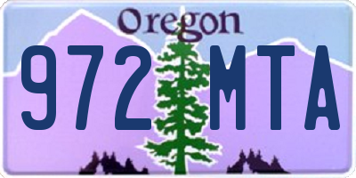 OR license plate 972MTA