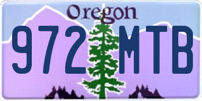 OR license plate 972MTB