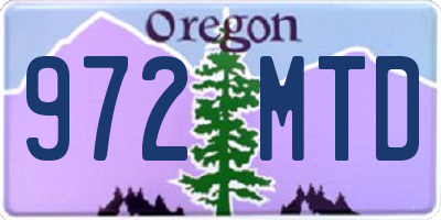 OR license plate 972MTD