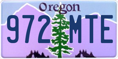 OR license plate 972MTE