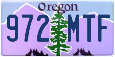 OR license plate 972MTF