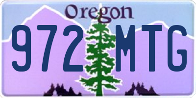 OR license plate 972MTG