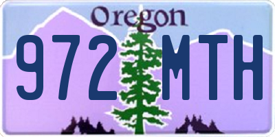 OR license plate 972MTH