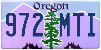 OR license plate 972MTI