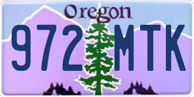 OR license plate 972MTK