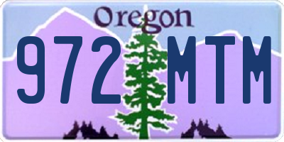 OR license plate 972MTM