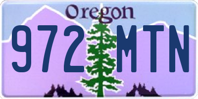 OR license plate 972MTN