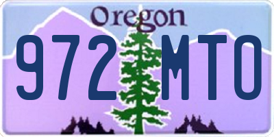 OR license plate 972MTO