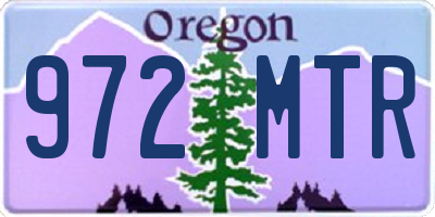 OR license plate 972MTR