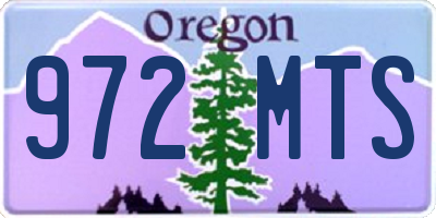 OR license plate 972MTS