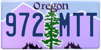 OR license plate 972MTT