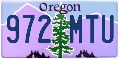 OR license plate 972MTU