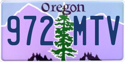 OR license plate 972MTV