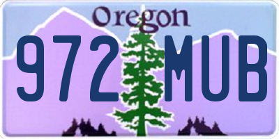 OR license plate 972MUB