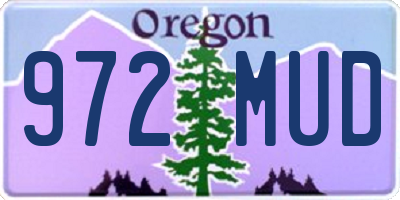 OR license plate 972MUD