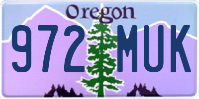 OR license plate 972MUK