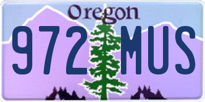 OR license plate 972MUS