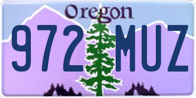 OR license plate 972MUZ