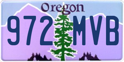 OR license plate 972MVB