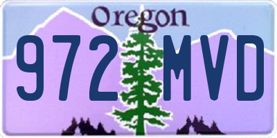 OR license plate 972MVD