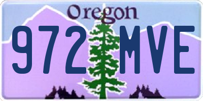 OR license plate 972MVE