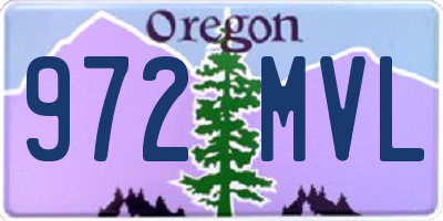 OR license plate 972MVL