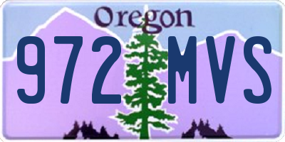 OR license plate 972MVS