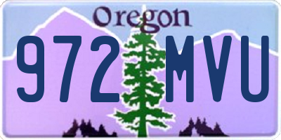 OR license plate 972MVU